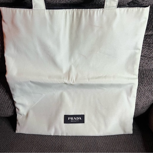 Prada Beauty Black Green Reversible Tote Bag - Picture 3 of 6